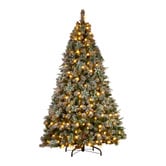 Enchanted &amp; Evergreen Snowy Crown Pine LED Christmas Tree
