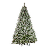 Enchanted &amp; Evergreen Snowy Crown Pine LED Christmas Tree