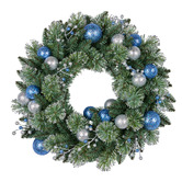 Enchanted &amp; Evergreen 61cm Blue LED Christmas Wreath