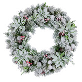 Enchanted &amp; Evergreen 61cm Snowy Crown Pine LED Christmas Wreath