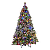 Enchanted &amp; Evergreen Snowy Crown Pine LED Christmas Tree