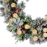 Enchanted &amp; Evergreen 61cm Snowy Crown Pine LED Christmas Wreath