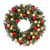 Enchanted &amp; Evergreen 61cm Snowy Bristle LED Christmas Wreath