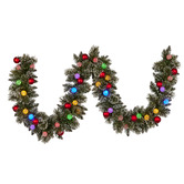 Enchanted &amp; Evergreen 274cm Snowy Bristle LED Christmas Garland