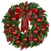 Enchanted &amp; Evergreen Cherith Berries &amp; Baubles Christmas Wreath