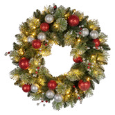 Enchanted &amp; Evergreen Rosa LED Christmas Wreath