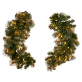 Enchanted &amp; Evergreen Salem Glitter LED Split Christmas Wreath