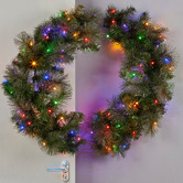 Enchanted &amp; Evergreen Salem Glitter LED Split Christmas Wreath
