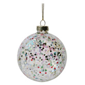Enchanted &amp; Evergreen Rainbow Sequined Glass Baubles