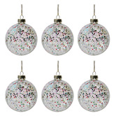Enchanted &amp; Evergreen Rainbow Sequined Glass Baubles