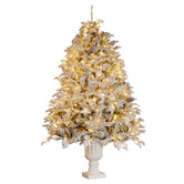 Enchanted &amp; Evergreen Glacia Potted Snowy LED Christmas Tree