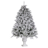 Enchanted &amp; Evergreen Glacia Potted Snowy LED Christmas Tree