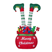 Enchanted &amp; Evergreen Elf Stuck in a Gift Sack LED Christmas Decoration