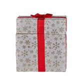 Enchanted &amp; Evergreen Glistenna Snowman in a Gift Box LED Christmas Ornament