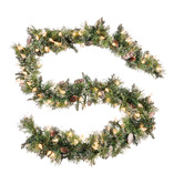 Enchanted &amp; Evergreen 274cm Glittery Bristle LED Christmas Garland