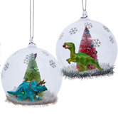 Enchanted &amp; Evergreen 3 Piece Auro Dome with Dinosaur Hanging Ornament Set