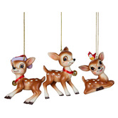Enchanted &amp; Evergreen 3 Piece Serene Reindeer Hanging Ornament Set
