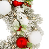 Enchanted &amp; Evergreen Snowy Elegance LED Christmas Wreath