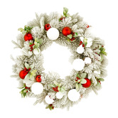 Enchanted &amp; Evergreen 76cm Snowy Elegance LED Christmas Wreath