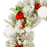 Enchanted &amp; Evergreen 76cm Snowy Elegance LED Christmas Wreath