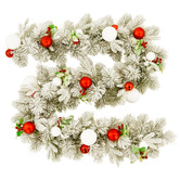 Enchanted &amp; Evergreen 274cm Snowy Elegance LED Christmas Garland