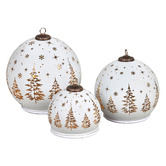 Enchanted &amp; Evergreen 3 Piece Snow White LED Spheres Christmas Ornament Set
