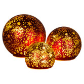 Enchanted &amp; Evergreen 3 Piece Linden LED Glass Spheres Christmas Ornament