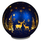 Enchanted &amp; Evergreen 3 Piece Blue Silva LED Spheres Christmas Ornament Set