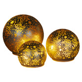 Enchanted &amp; Evergreen 3 Piece Linden LED Glass Spheres Christmas Ornament