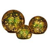 Enchanted &amp; Evergreen 3 Piece Linden LED Glass Spheres Christmas Ornament