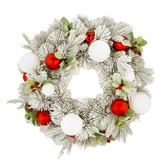 Enchanted &amp; Evergreen Snowy Elegance LED Christmas Wreath