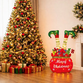 Enchanted &amp; Evergreen Elf Stuck in a Gift Sack LED Christmas Decoration