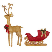 Enchanted &amp; Evergreen Napa Reindeer with Sleigh LED Christmas Decoration