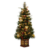 Enchanted &amp; Evergreen Palmer Deluxe Mountain Pine LED Potted Christmas Tree