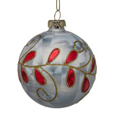Enchanted &amp; Evergreen Red Bejewelled Glass Baubles