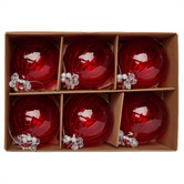 Enchanted &amp; Evergreen Red Bejewelled Glass Baubles