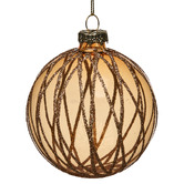 Enchanted &amp; Evergreen Gold Glitter Glass Baubles