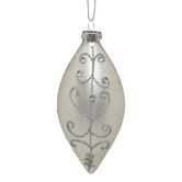 Enchanted &amp; Evergreen Silver Bejewelled Teardrop Glass Baubles