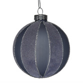 Enchanted &amp; Evergreen Grey Striped Glass Baubles