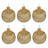 Enchanted &amp; Evergreen Gold Swirl Bejewelled Glass Baubles