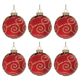 Enchanted &amp; Evergreen Gold Swirl Glass Baubles
