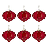 Enchanted &amp; Evergreen Red Onion Shaped Glass Baubles