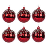 Enchanted &amp; Evergreen Red Ice Drip Glass Baubles