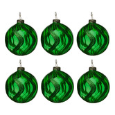Enchanted &amp; Evergreen Wavy Glitter Glass Baubles