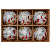 Enchanted &amp; Evergreen Red Bejewelled Glass Baubles