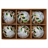 Enchanted &amp; Evergreen Bejewelled Leaf &amp; Berry Glass Baubles