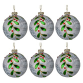 Enchanted &amp; Evergreen Bejewelled Leaf &amp; Berry Glass Baubles