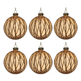 Enchanted &amp; Evergreen Gold Glitter Glass Baubles