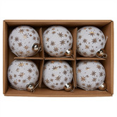 Enchanted &amp; Evergreen Gold Stars Glass Baubles