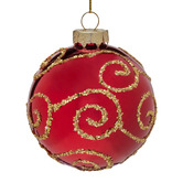 Enchanted &amp; Evergreen Gold Swirl Glass Baubles